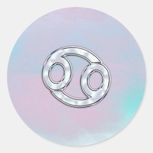 Mutter Perlkrebs Zodiac-Signatur-Dekoration Runder Aufkleber (Vorderseite)