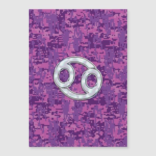 Mutter Perlkrebs Zodiac-Zeichen auf digitaler Camo Magnetkarte (Vorderseite)