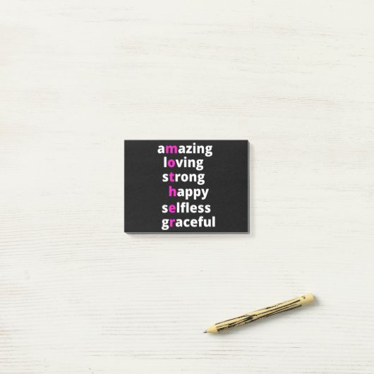 Mutter Post-it Klebezettel (Auf Schreibtisch)