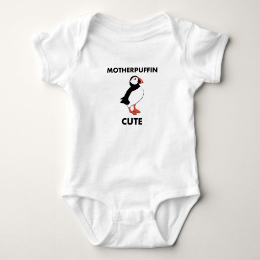 Mutter Puffin Niedlich Baby Oner Strampler (Vorderseite)