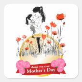 Mutter Quadratischer Aufkleber (Vorderseite)