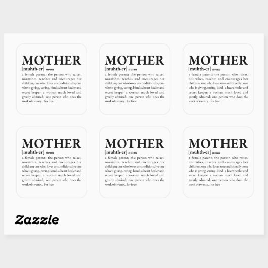 Mutter Quadratischer Aufkleber (Blatt)