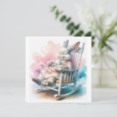 Mutter Rabbit Babydusche Einladung (Stehend Vorderseite)