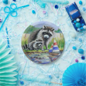 Mutter Raccoon, Baby- und Spielzeugboot Pappteller (Party)