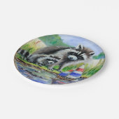 Mutter Raccoon, Baby- und Spielzeugboot Pappteller (Schrägansicht)