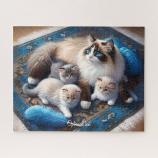 Mutter Ragdoll Katze und Kätzchen Puzzle