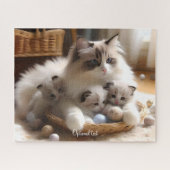 Mutter Ragdoll Katze und Kätzchen Puzzle (Horizontal)