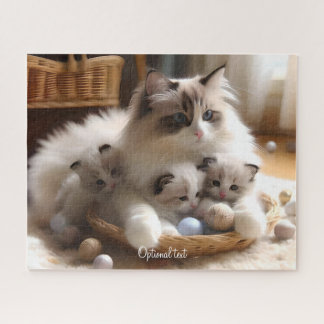 Mutter Ragdoll Katze und Kätzchen Puzzle