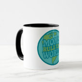 Mütter regieren die Welt Groovy Globe Tasse (Vorderseite Links)