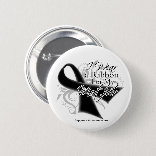 Mutter Ribbon - Melanom Hautkrebs Button (Vorne & Hinten)