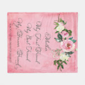 Mutter rosa florale Rose Inspiration Fleecedecke (Vorderseite (Horizontal))