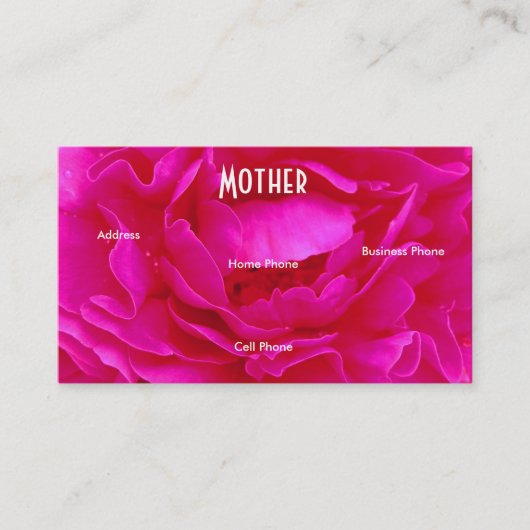 Mutter Rosa Visitenkarte (Vorderseite)