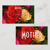Mutter Rote Gelbe Rosen Visitenkarte (Vorne/Hinten)