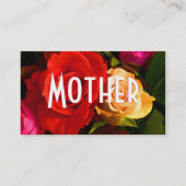 Mutter Rote Gelbe Rosen Visitenkarte (Rückseite)