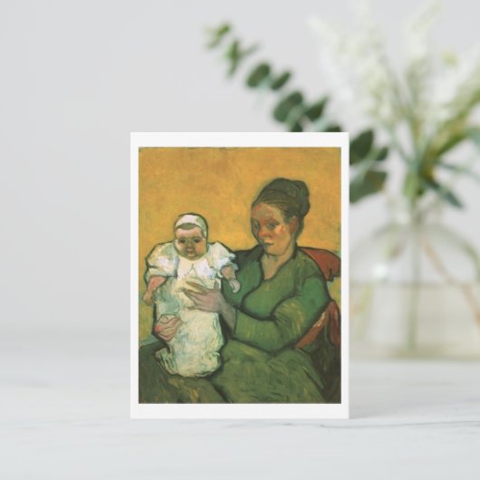 Mutter Roulin mit ihrem Baby, Vincent Van Gogh Postkarte (Stehend Vorderseite)