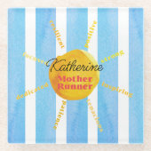 Mutter Runner Yellow Sunshine Wasserfarbe Custom Glasuntersetzer (Vorderseite)