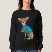 Mutter S Day Funny Dog Chihuahua I Liebe Mama Tatt Sweatshirt (Vorderseite)