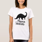 Mutter Saurus Brontosaurus Silhouette T-Shirt (Vorderseite)