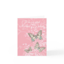 Mutter Schmetterlingskarte zum 75. Geburtstag