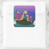 Mutter Schnecke und Tilly Quadratischer Aufkleber (Tasche)