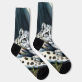 Mutter Schneeleopard und Cub in den Bergen Socken (Rechts)