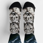 Mutter Schneeleopard und Cub in den Bergen Socken (Oben)