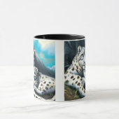 Mutter Schneeleopard und Cub in den Bergen Tasse (Zentrum)