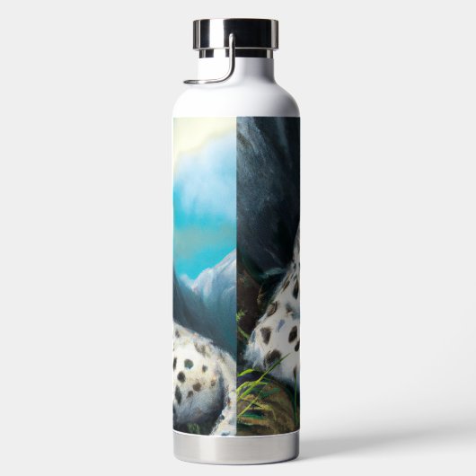 Mutter Schneeleopard und Cub in den Bergen Trinkflasche (Rechts)