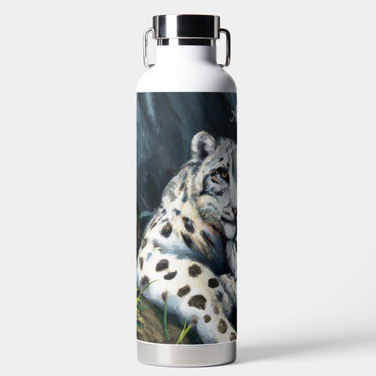 Mutter Schneeleopard und Cub in den Bergen Trinkflasche (Vorderseite)