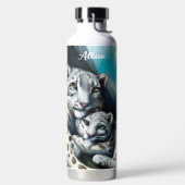 Mutter Schneeleopard und Cub in den Bergen Trinkflasche (links)