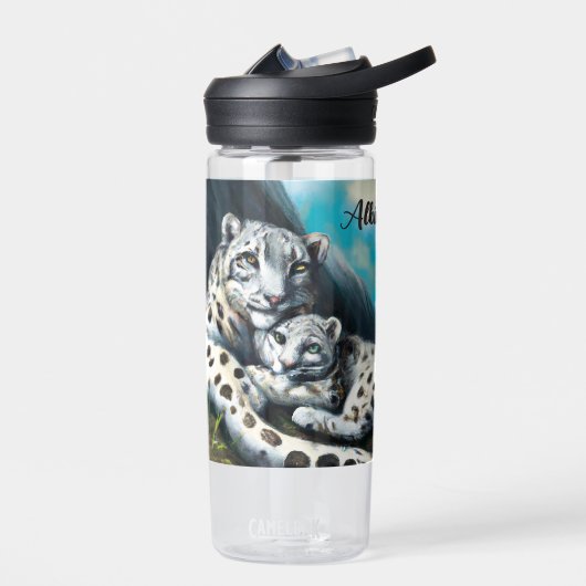 Mutter Schneeleopard und Cub in den Bergen Trinkflasche (Links)