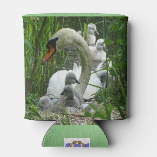 Mutter Schwan mit Babies Can Cooler Dosenkühler (Rückseite)