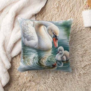 Mutter Schwan mit Cygnet Kissen