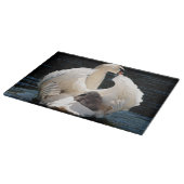 Mutter Schwan mit Cygnets (Babyschwäne) Schneidebrett (Ecke)