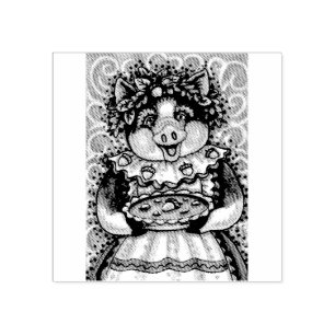 MUTTER SCHWEINS ACORN PIE RUBBER-BRIEFMARKE GUMMISTEMPEL