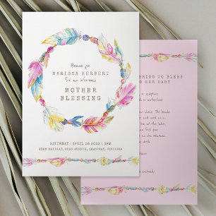 Mutter Segen Perlen Anweisungen rosa Kunst Einladung