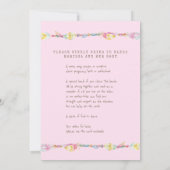 Mutter Segen Perlen Anweisungen rosa Kunst Einladung (Rückseite)