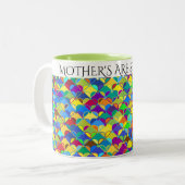 "MUTTER SIND BESONDERE" Tasse. Zweifarbige Tasse (Vorderseite Links)