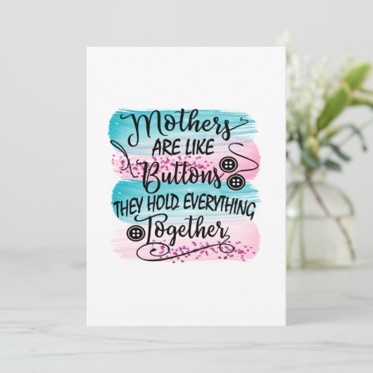 Mütter sind wie Buttons Einladung (Stehend Vorderseite)