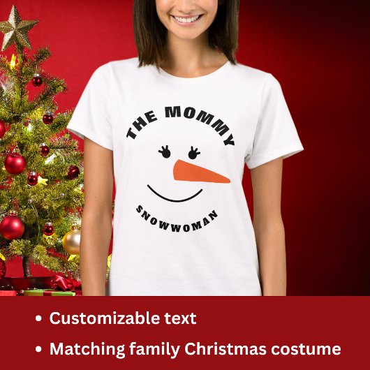 Mutter Snowman Face Squad Matching Family Kostüm T-Shirt
