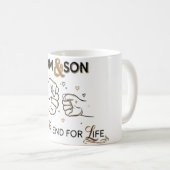 Mutter & Sohn beste Freunde fürs Leben Faustschlag Kaffeetasse (VorderseiteRechts)