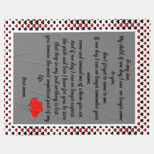 Mutter/Sohn-Liebe Fleecedecke (Vorderseite (Horizontal))