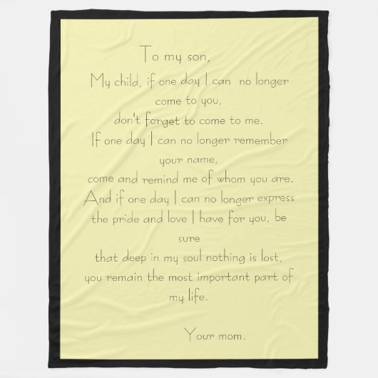 Mutter/Sohn-Liebe-Meldung Fleece-Decke Fleecedecke (Vorderseite)