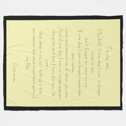 Mutter/Sohn-Liebe-Meldung Fleece-Decke Fleecedecke (Vorderseite (Horizontal))