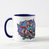 Mutter & Sohn: Neon Drive Personalisierter Becher Tasse (Links)