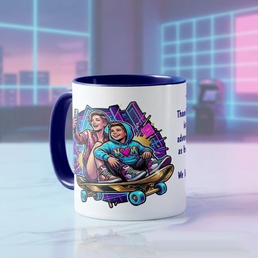 Mutter & Sohn: Neon Drive Personalisierter Becher Tasse