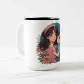 Mutter&Sohn Zweifarbige Tasse (Vorderseite Links)