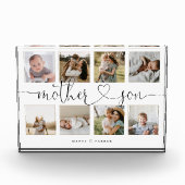 Mutter Son Heart Script | Foto Grid Collage (Vorderseite)