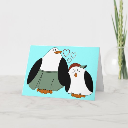 Mutter Son Penguins Geburtstag Karte (Vorderseite)