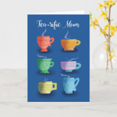 Mutter Sonntagsmamma Whimsical Steaming Teacups Karte (Gelbe Blume)
